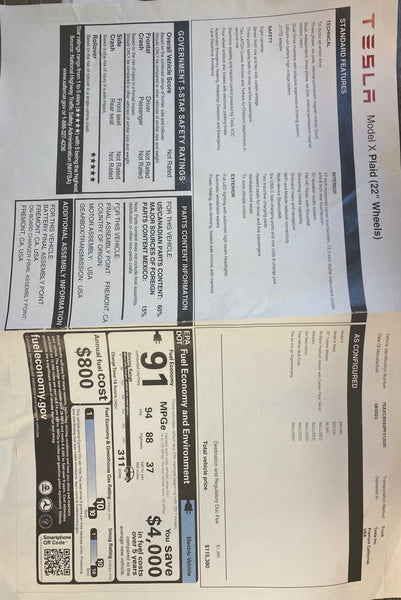 2023 Tesla Model X Plaid FSD AWD 4D SUV