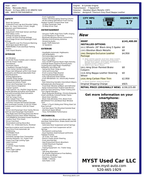 2017 Mercedes-Benz AMG G63 4MATIC 4D SUV